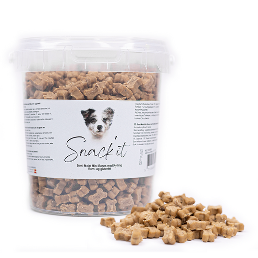 Snack'it Semi-Moist Mini Bones m. Kylling 500g