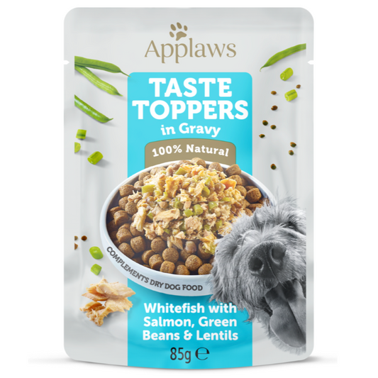 Applaws Dog Taste Toppers - Hvidfisk med laks, grønne bønner og linser i sovs